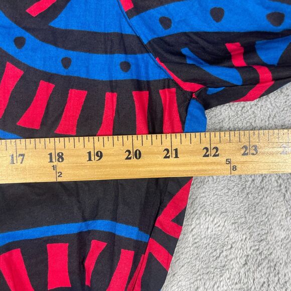 Vibrant Geometric Jumpsuit in Blue and Red - Picture 11 of 16